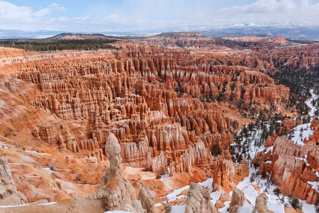 Overlooking an amphitheater at Bryce Canyon National Park